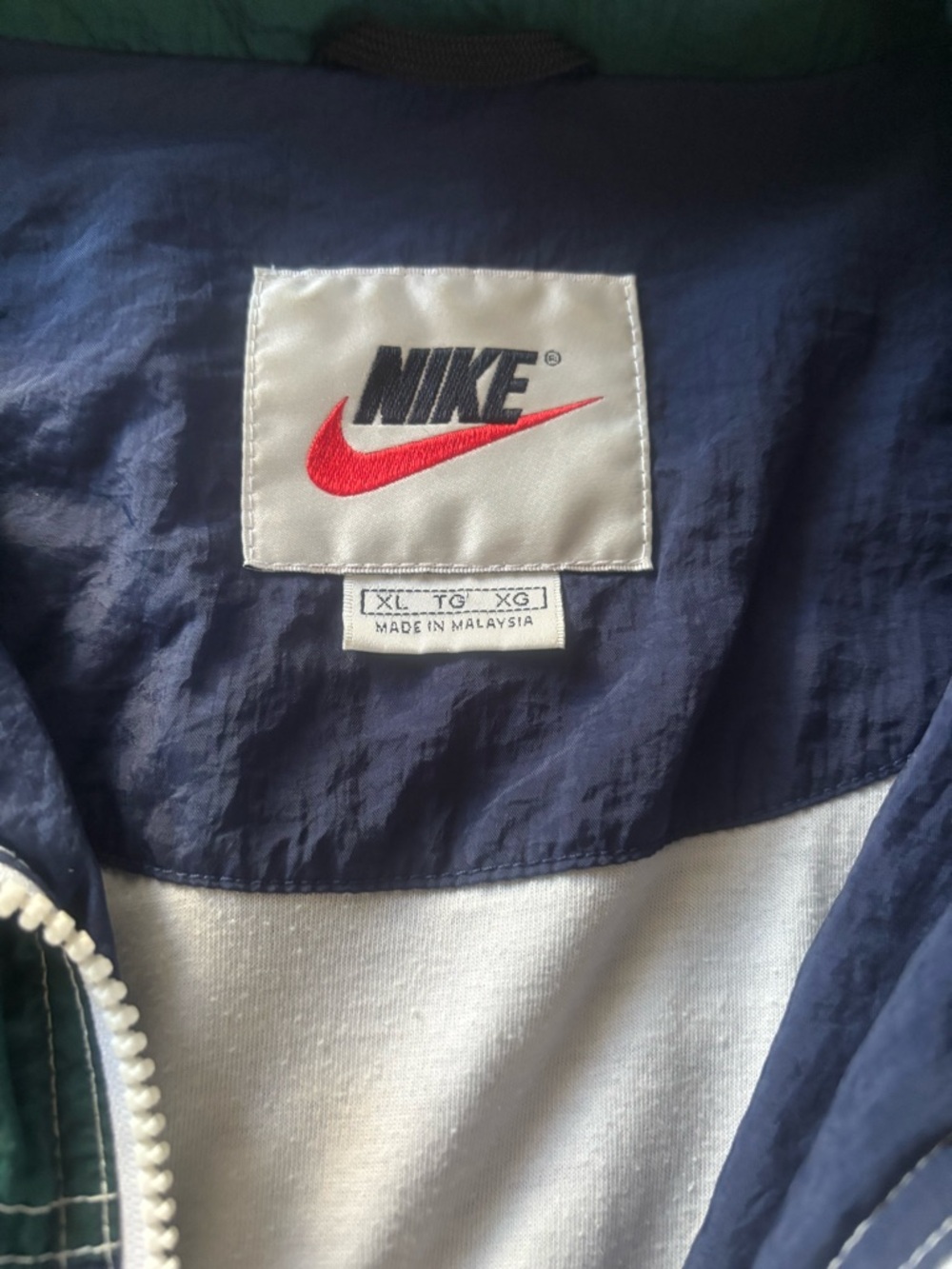 Nike Navy Jacket with Red Swoosh and White Patch